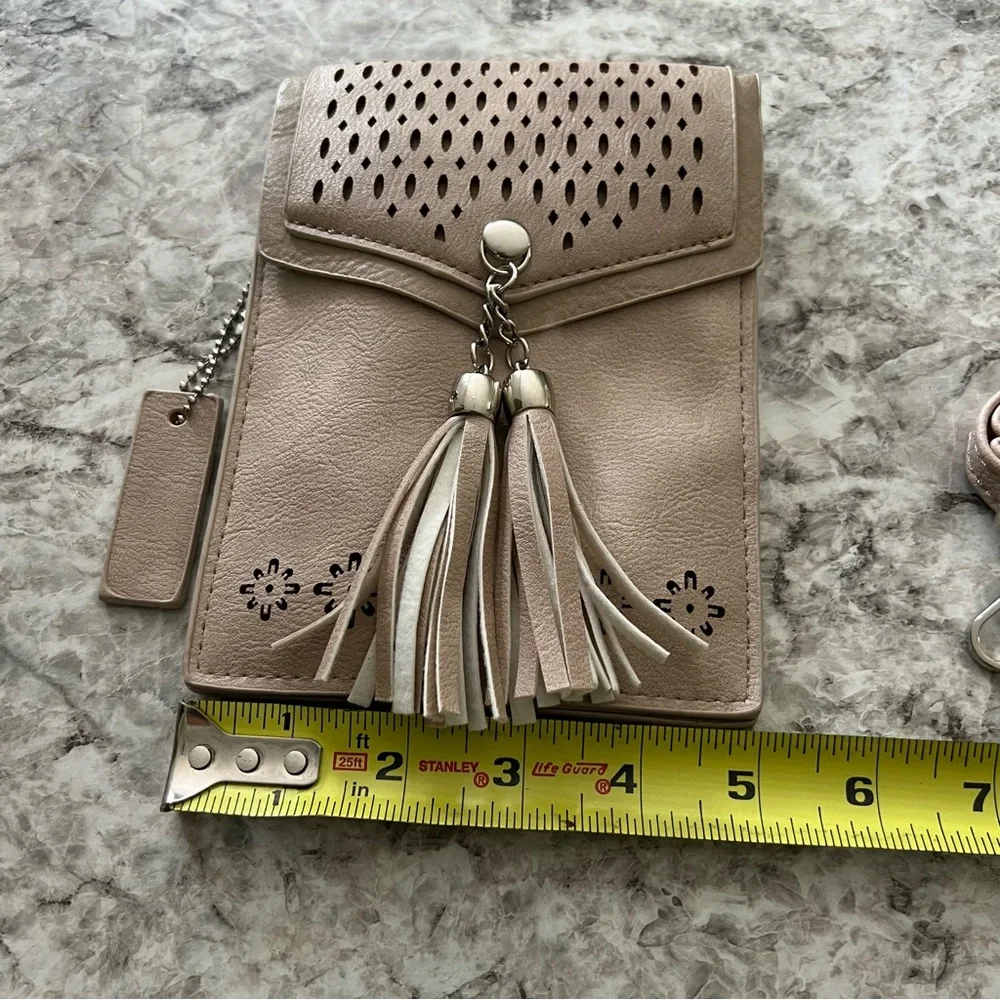 Tan leather purse NEW SMALL shoulder bag - Picture 3 of 6